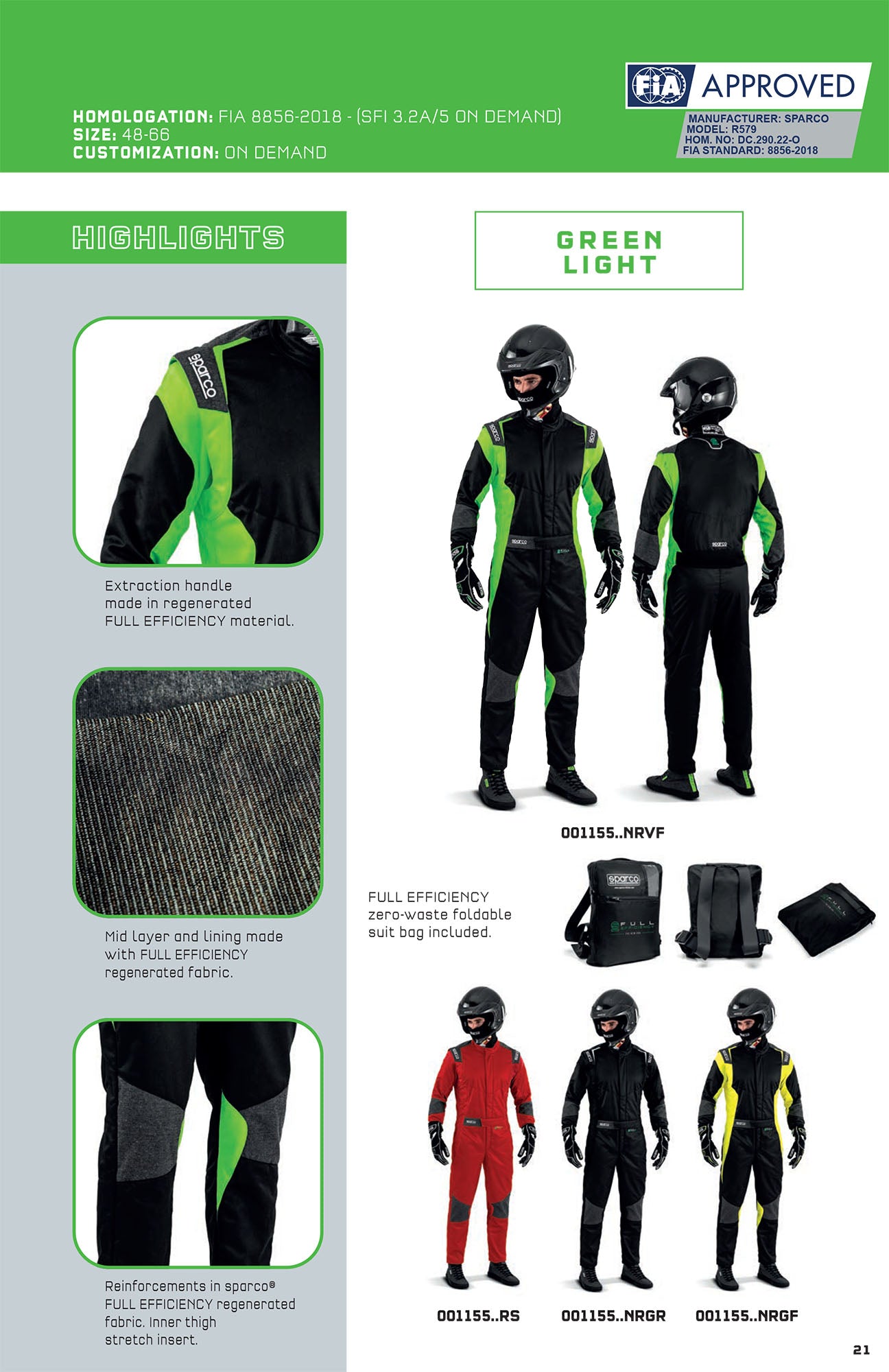 001155 Sparco FUTURA Race Suit Climate Friendly Design FIA Approved Fireproof - raceforglory.store