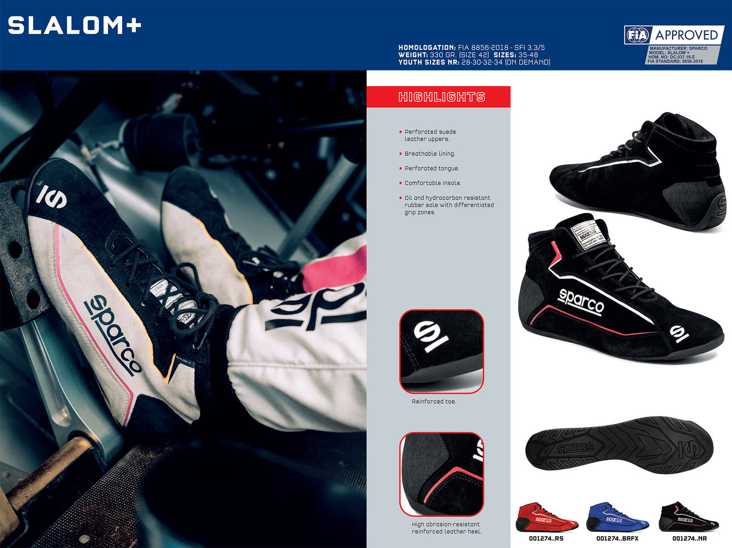 001274 Sparco Slalom+ Race Boots Racing Rally Fireproof FIA 8856-2018 Approved - raceforglory.store