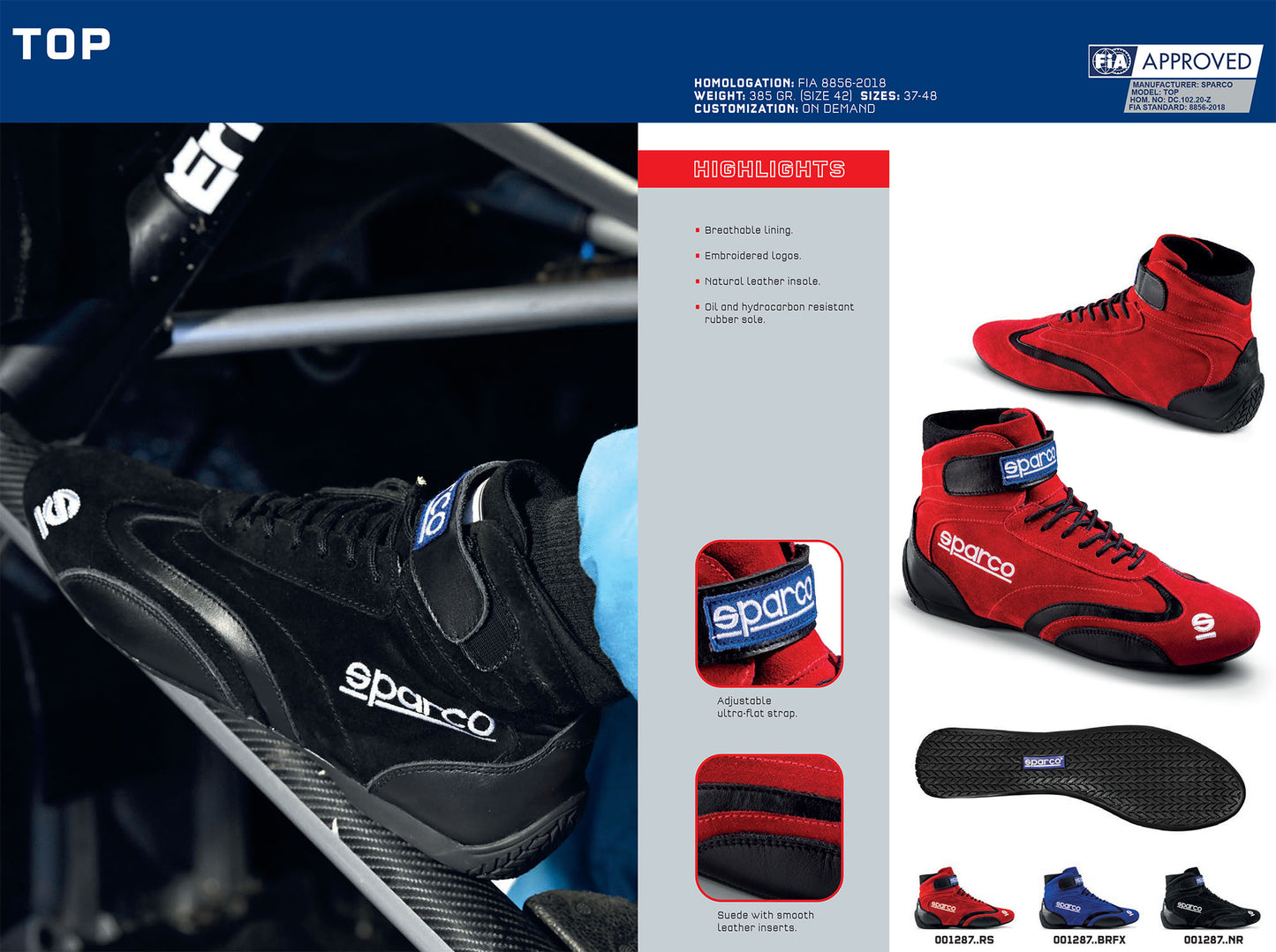 001287 Sparco TOP Racing Boots Motorsport Race Rally FIA 8856-2018 Approved - raceforglory.store