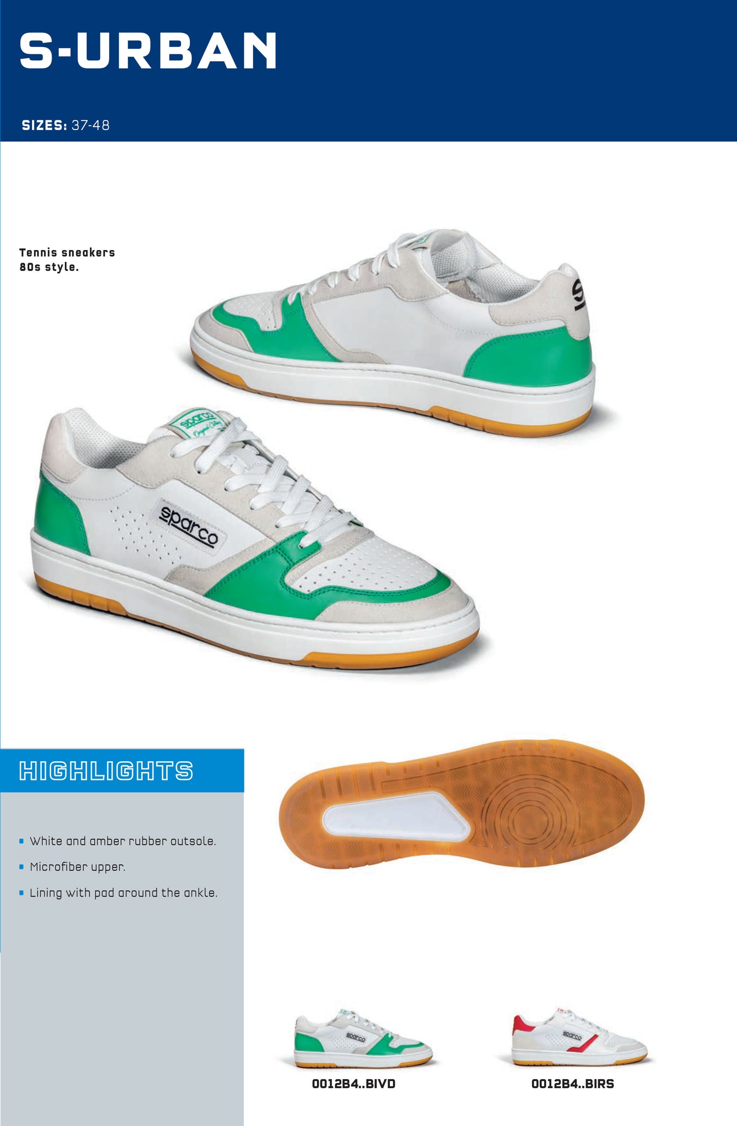 0012B4 Sparco S-URBAN Shoes Trainers Tennis Style Sneakers Casual Leisurewear - raceforglory.store