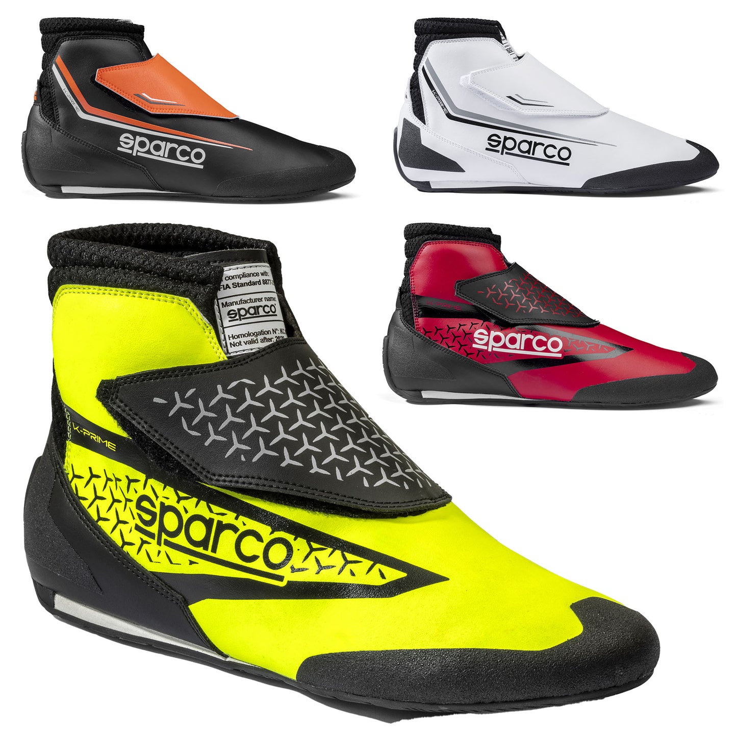 0012B5 Sparco K-PRIME Karting Boots Kart Shoes Microfibre Leather FIA 8877-2022