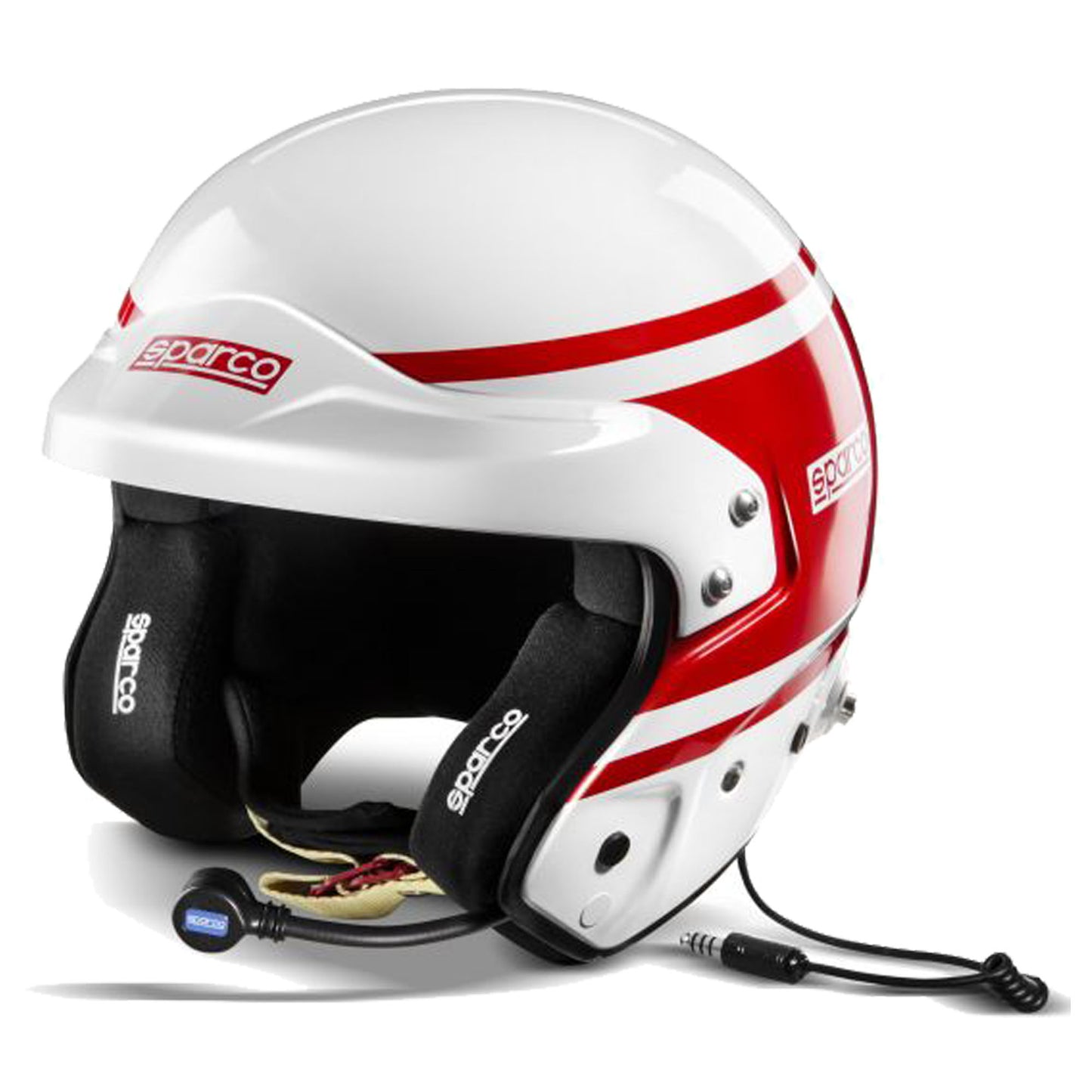003369 Sparco RJ-I Open Face Rally Helmet with Intercom Boom FIA SNELL XS-XXL - raceforglory.store