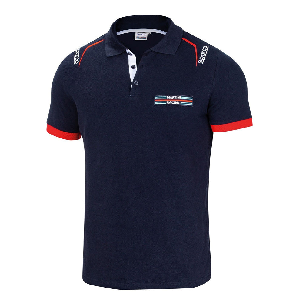 Sparco Martini Racing Polo Shirt with Embroidery Lancia Rally Team Retro Fanwear - raceforglory.store