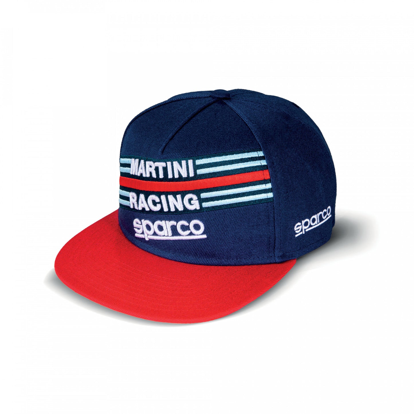 Sparco Martini Racing Flatbrim Cap Lancia Rally Team Navy Blue with 3D Logos - raceforglory.store