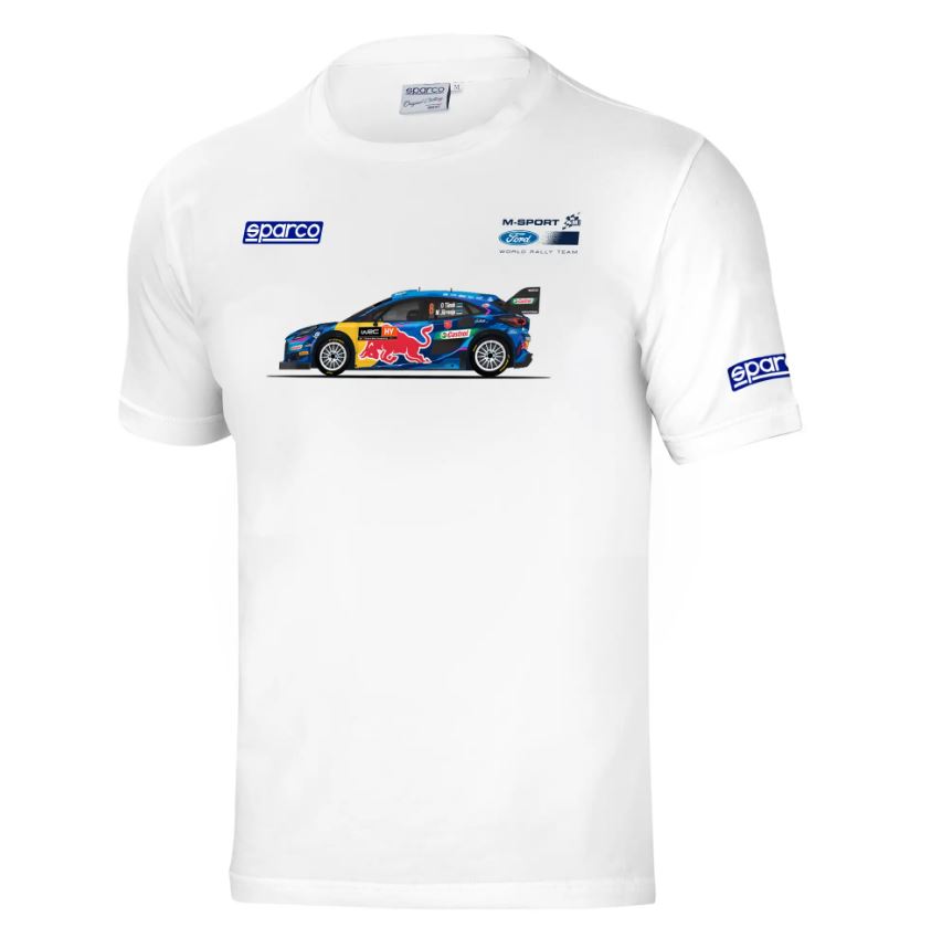 Sparco M-SPORT WRT Mens Rally Car T-Shirt White Ford World Rally