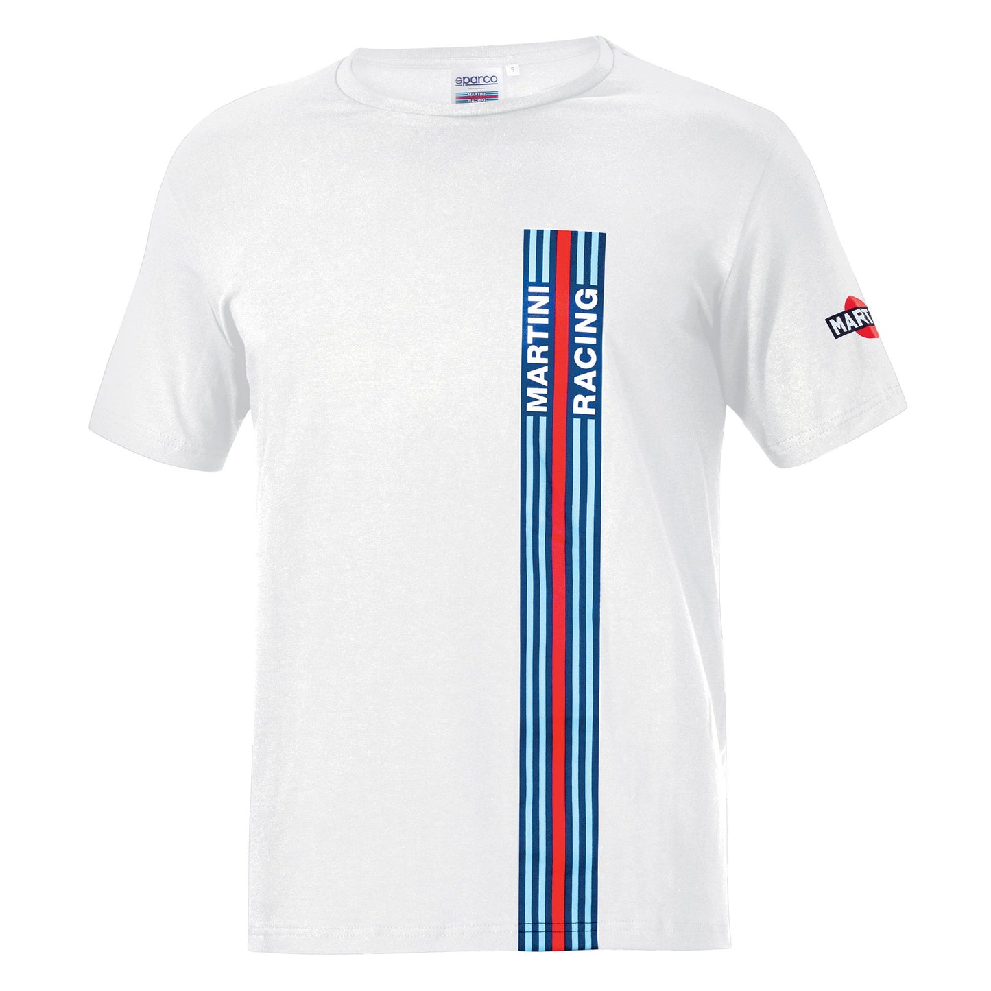 Sparco Martini Racing T-Shirt with Big Stripes Logo Lancia Rally Made in Italy - raceforglory.store