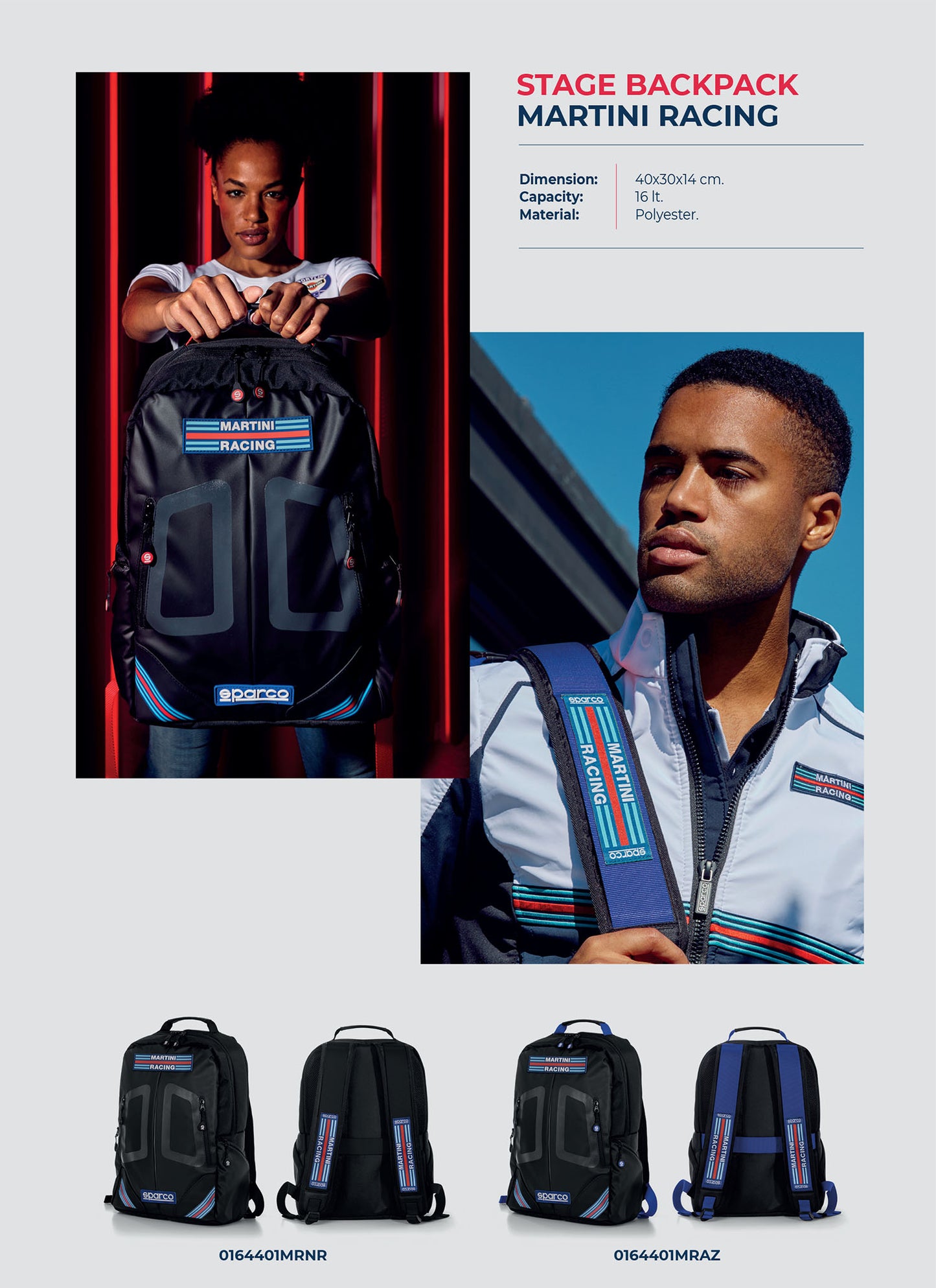 Sparco Martini Racing Stage Bag Rucksack Backpack Lancia World Rally Team Retro - raceforglory.store