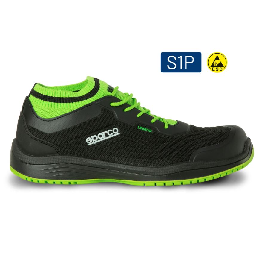 07525 Sparco LEGEND Safety Footwear Trainers ESD S1P SRC Shoes Light Carbon Toe - raceforglory.store