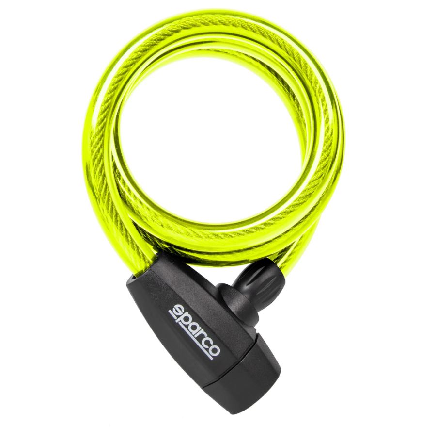 Sparco Coil Cable Lock Padlock for E-Scooter Bike Cycle Pits Paddock Race Rally - raceforglory.store