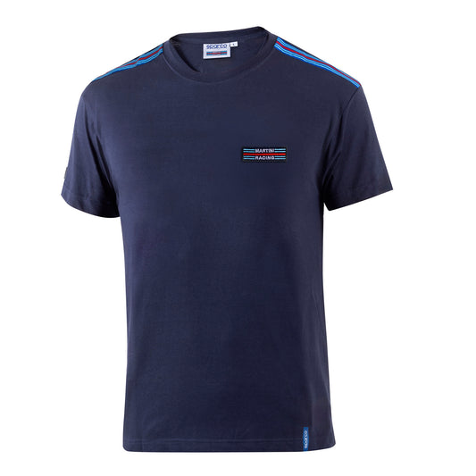 2025 Sparco Martini Racing T-Shirt Woven Top Stripes in Jersey Stretch Fabric