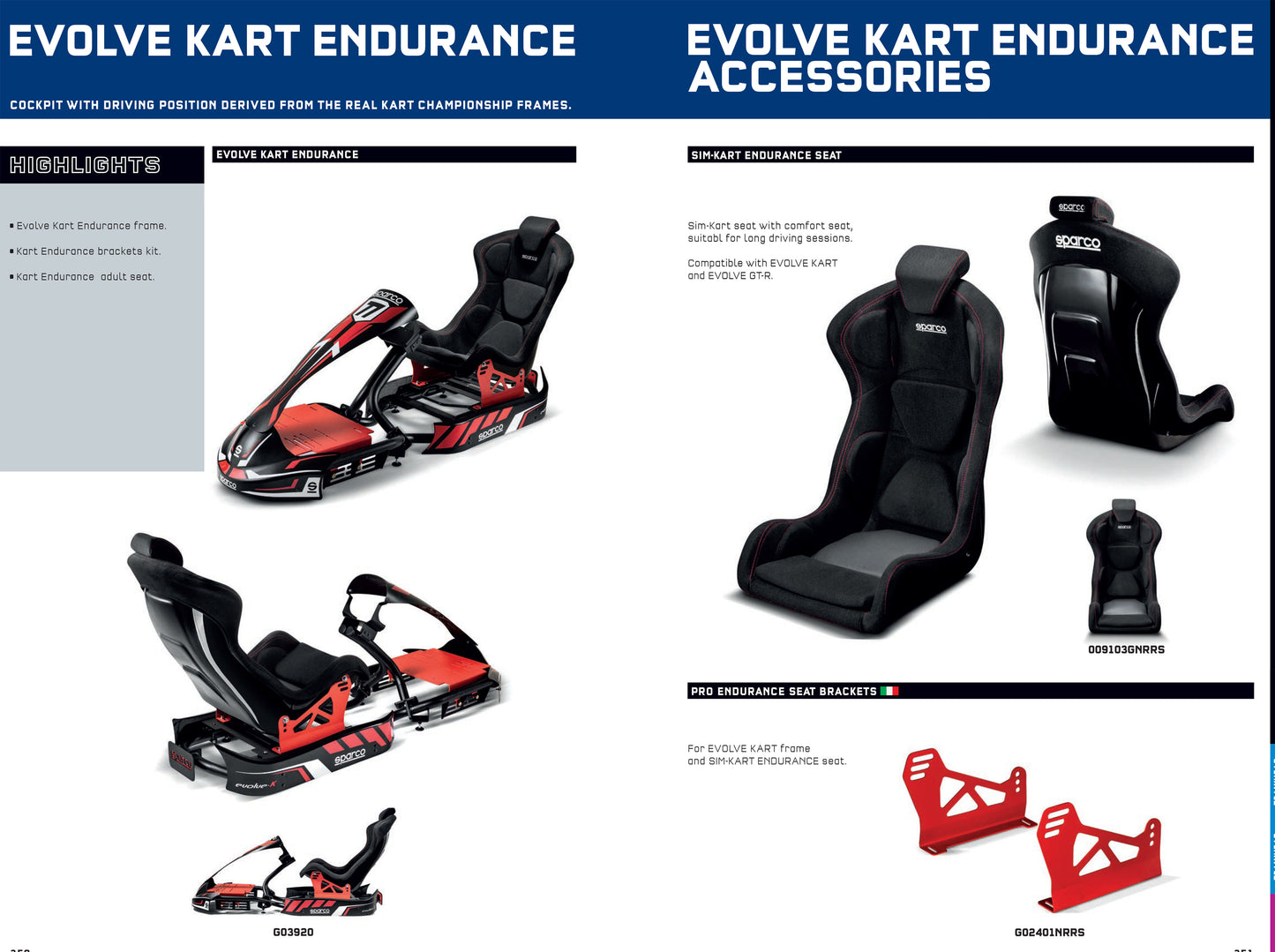 Sparco Gaming EVOLVE KART ENDURANCE Karting Sim Seat Frame Chassis Simulator Rig