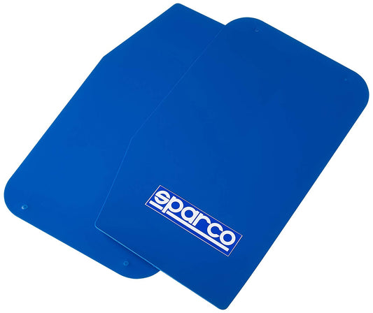 Sparco Mud Flaps BLUE Pair Polyethylene 1.5mm Thick for Race Rally Track Cars