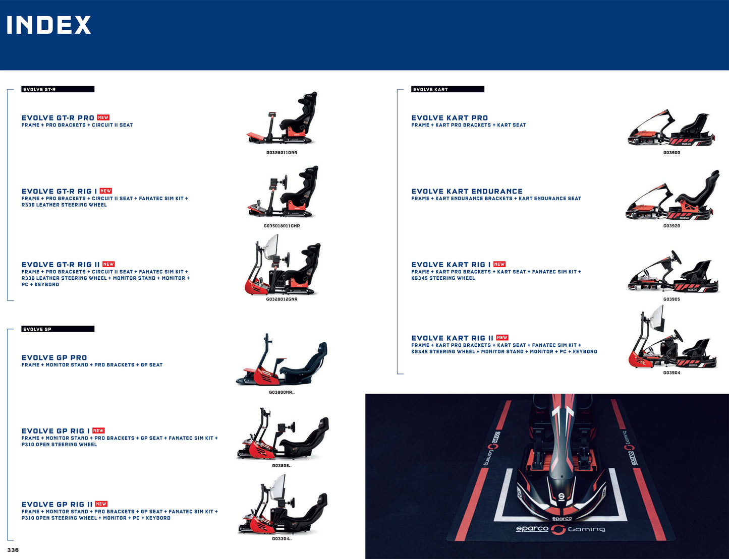 Sparco Gaming EVOLVE GT-R Frame Chassis for Racing Sim Rig Simulator E-Sports