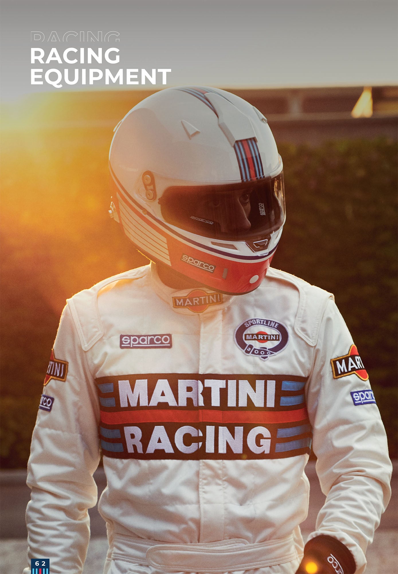 Sparco Martini Racing Polo Shirt Mens Iconic Lancia Rally Team Retro Edition
