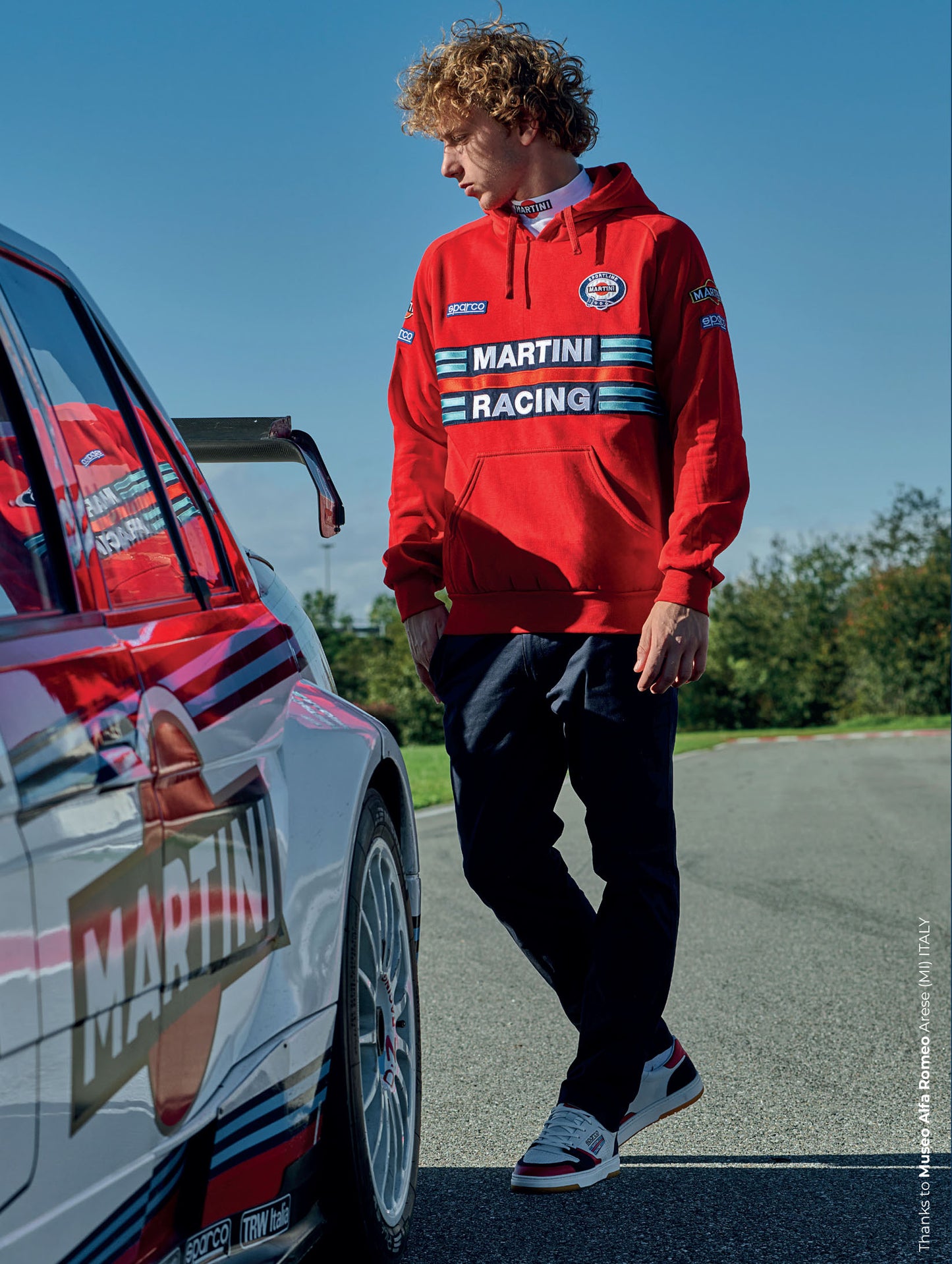 Sparco Martini Racing Polo Shirt Mens Iconic Lancia Rally Team Retro Edition