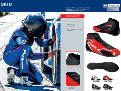 001275 Sparco Skid Race Boots Rally Motorsport Fireproof FIA 8856-2018 Approved - raceforglory.store