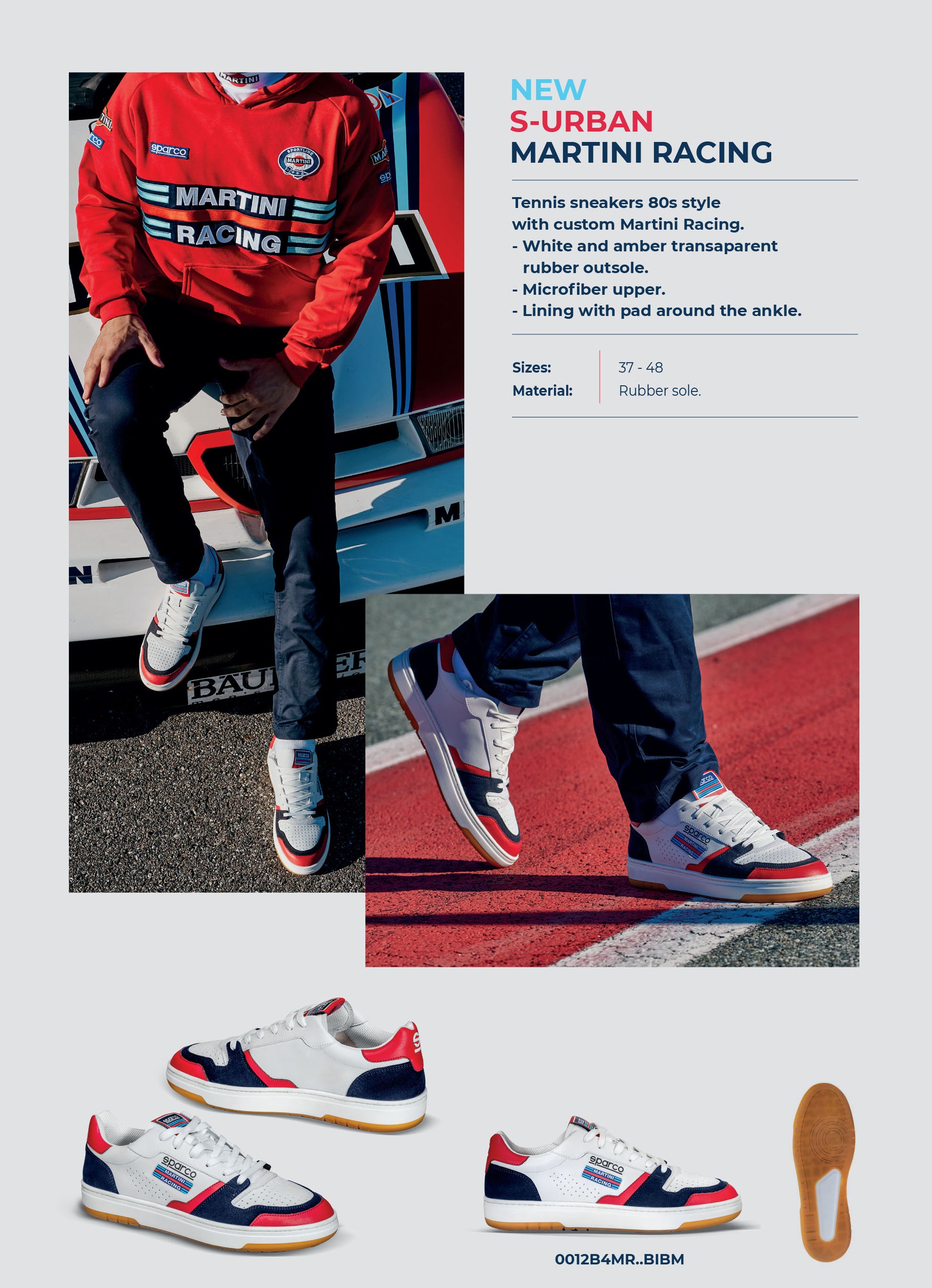 Sparco Martini Racing Shoes S-URBAN Trainers Tennis Style Retro Sneakers - raceforglory.store