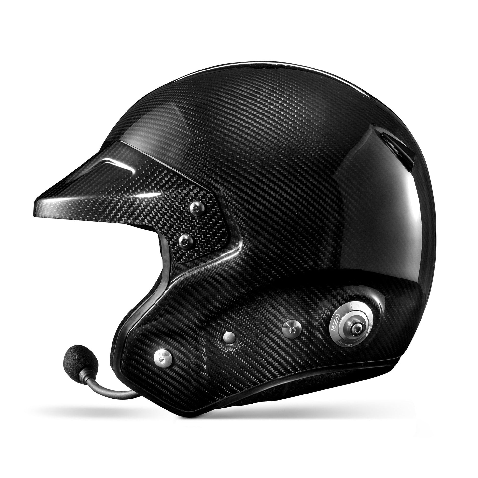 003371 Sparco RJ-I Carbon Crash Helmet Open Face Rally Spec HANS FIA SNELL XS-XL - raceforglory.store