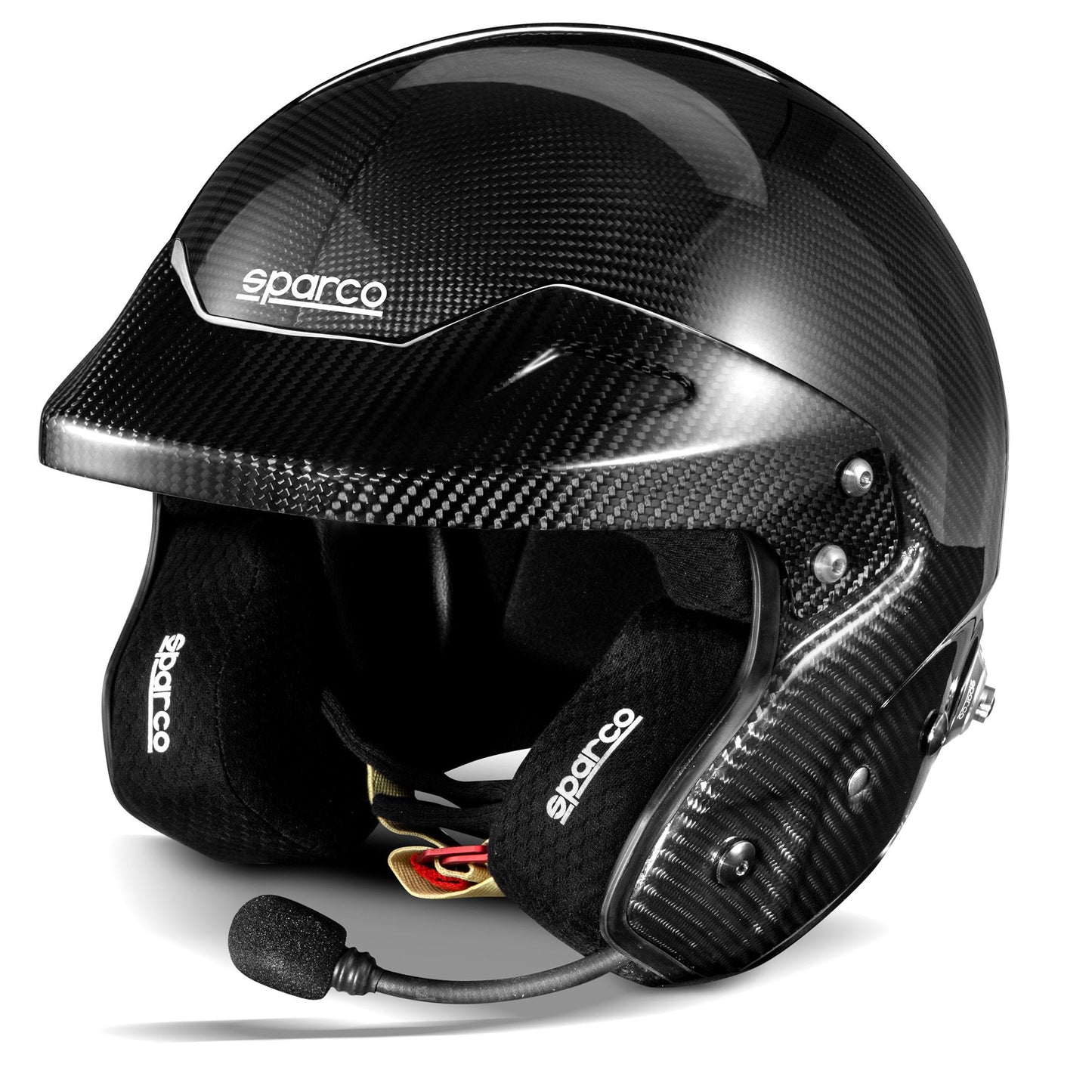 003371 Sparco RJ-I Carbon Crash Helmet Open Face Rally Spec HANS FIA SNELL XS-XL - raceforglory.store