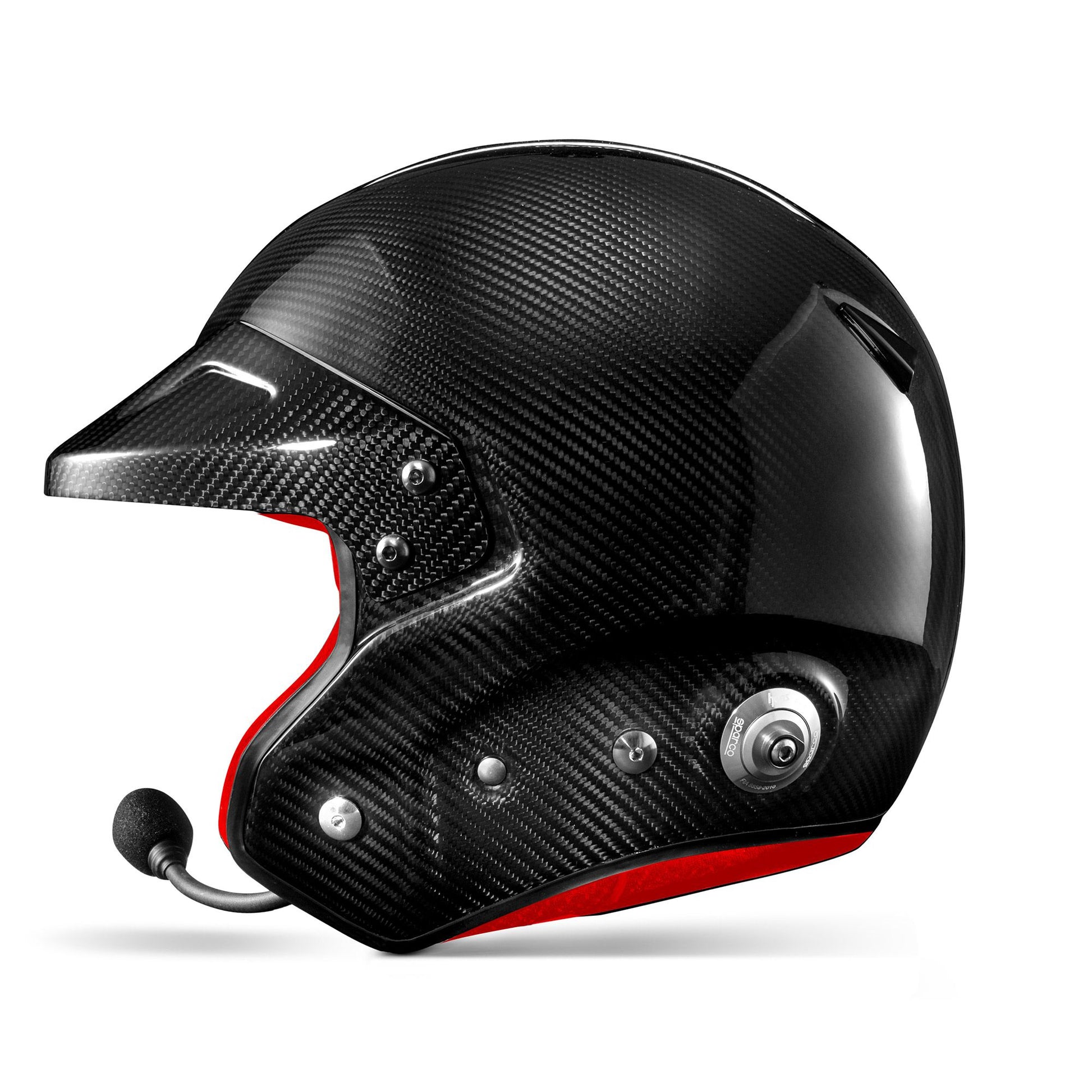 003371 Sparco RJ-I Carbon Crash Helmet Open Face Rally Spec HANS FIA SNELL XS-XL - raceforglory.store