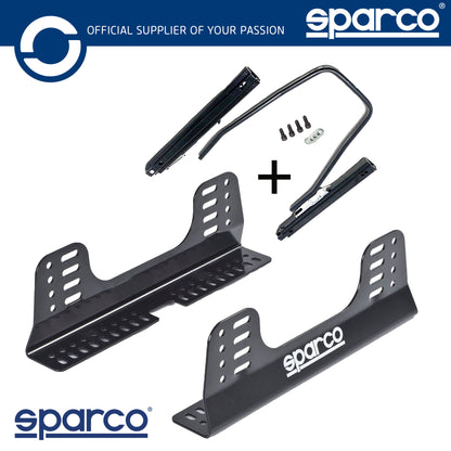 004902 Sparco Racing Seat Side Mounts with Sliding Runners 400mm Steel 3mm Black