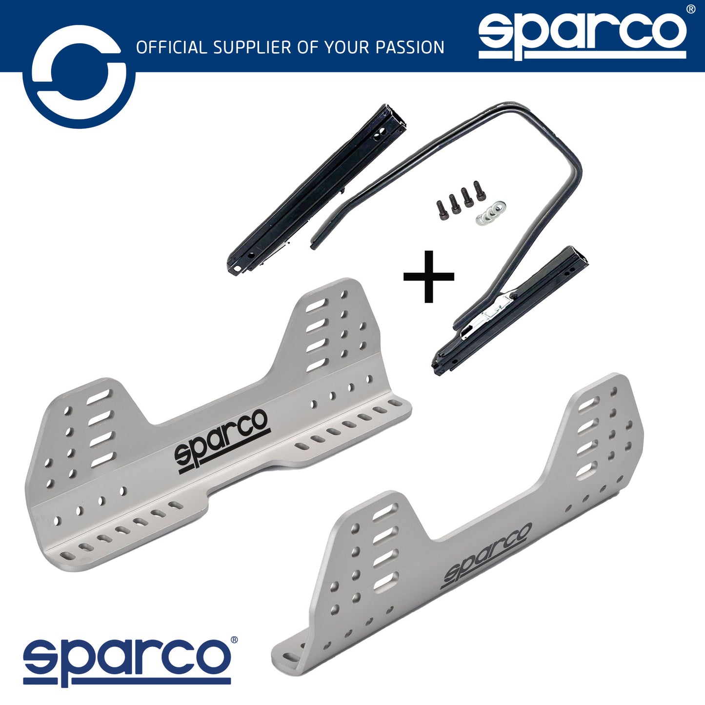 004903 Sparco Racing Seat Side Mounts Lightweight Aluminum with Sliding Runners