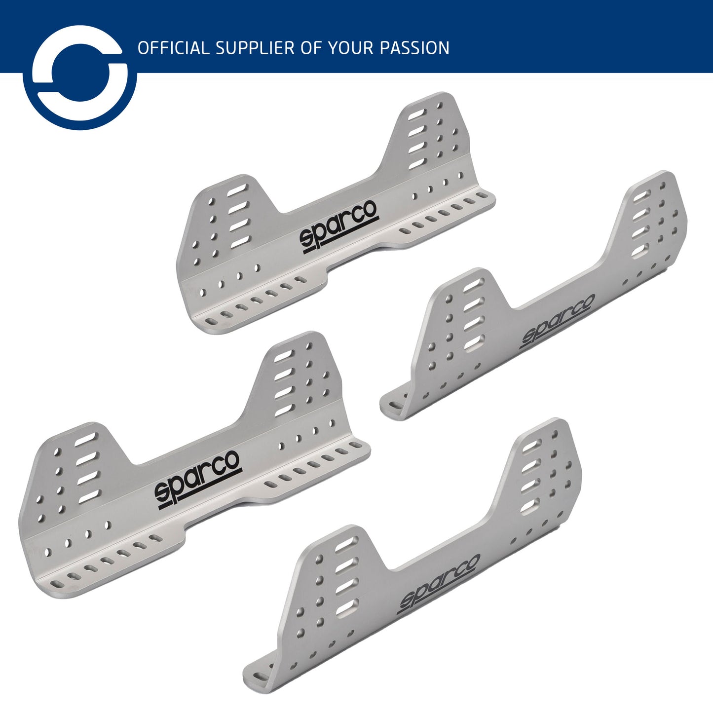 004903 Sparco Racing Seat Side Mounts Aluminum Brackets (2 Pairs) 415mm FIA Spec