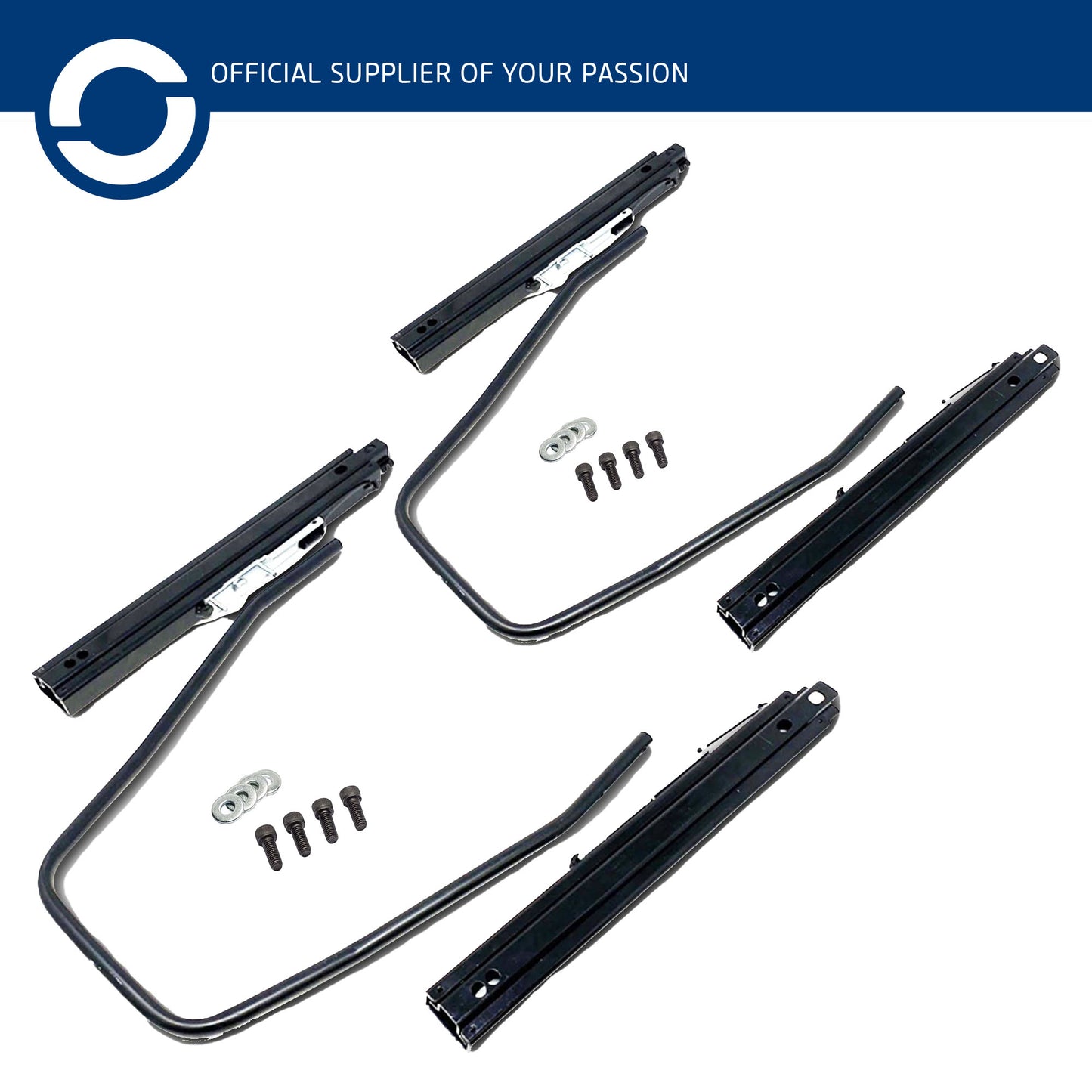 0049306 Sparco Seat Sliding Runners Twin Pack (for 2 Seats) Black Steel 271mm