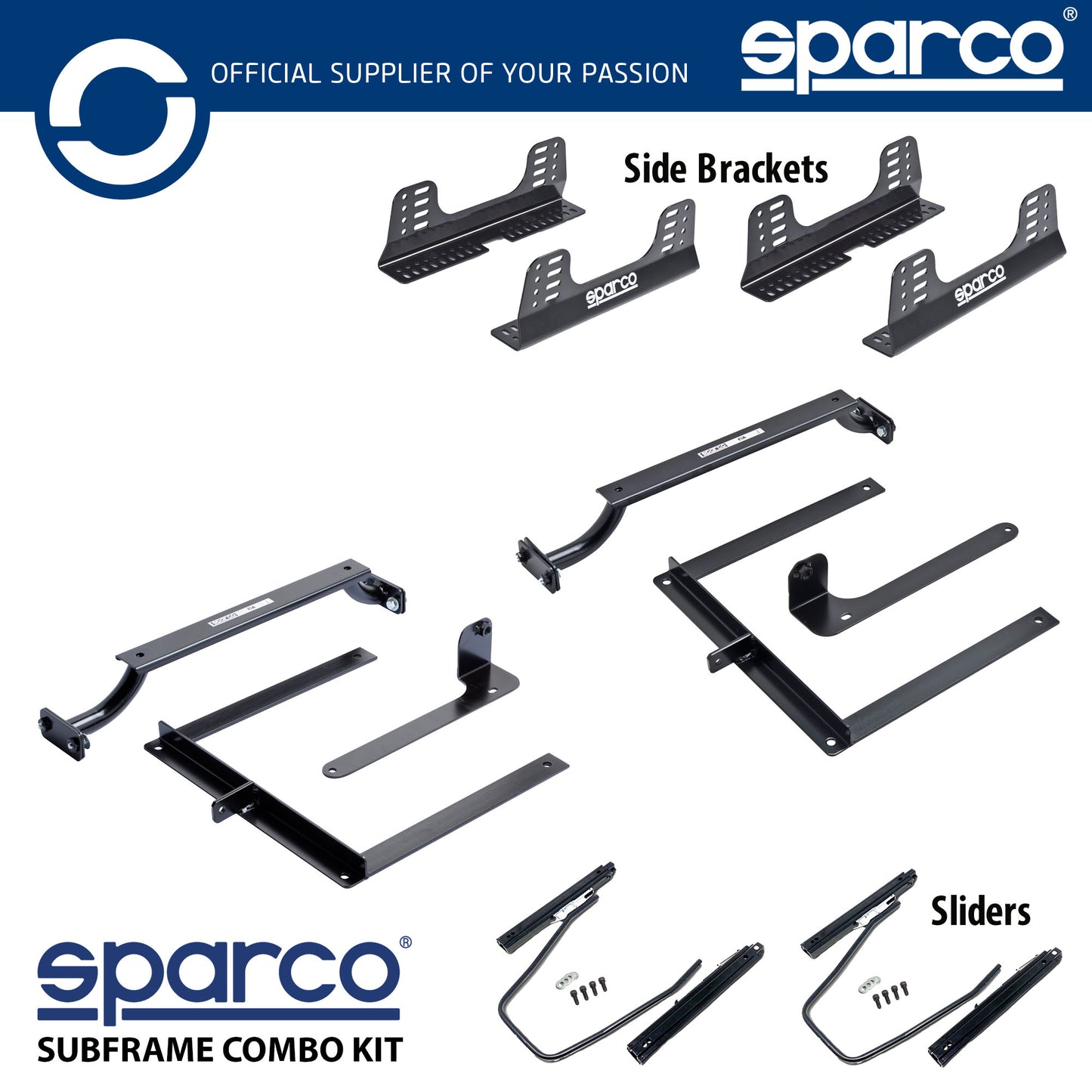 Sparco Seat Subframe Mounting Kit for AUDI A4 S4 ALL (B5) 1995 to 2001