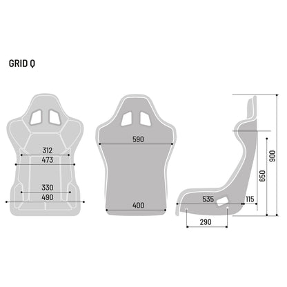 008009GNR Sparco GRID-Q Gaming Race Seat for Simulator Sim Frame Chassis