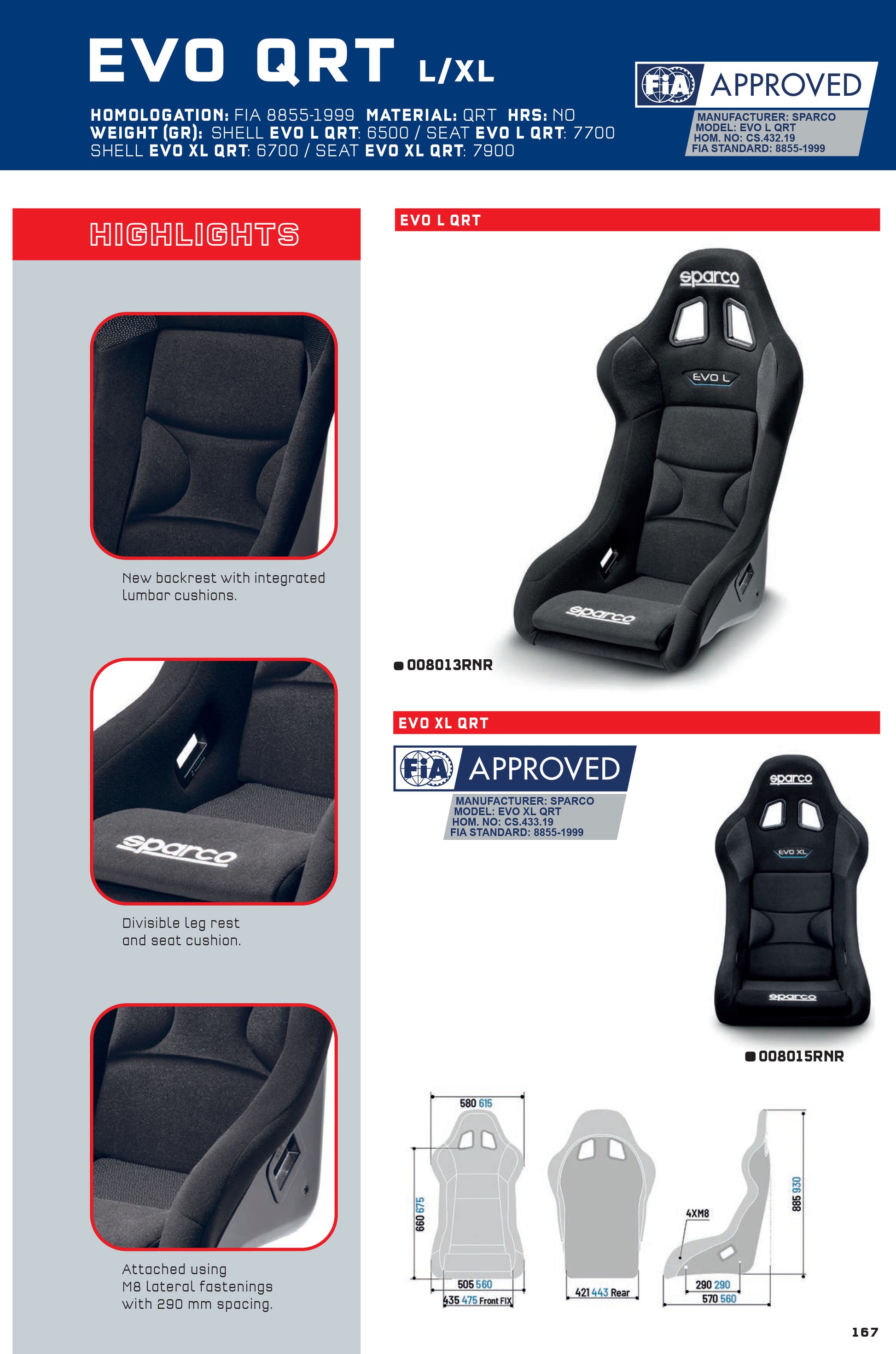 Sparco EVO L QRT Off-Road Seat Waterproof Non-Slip Fabric FIA Motorsport Use - raceforglory.store