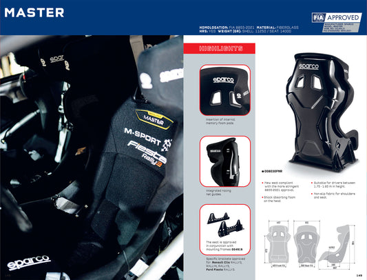 Sparco ADV XT Race Seat Advanced High Spec Fibreglass FIA 8855-2021 Approved