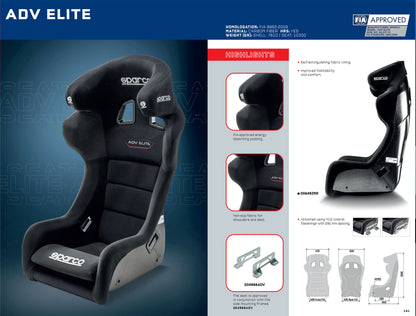 Sparco ADV ELITE Race Seat Carbon Fibre Professional Motorsport FIA 8862-2009