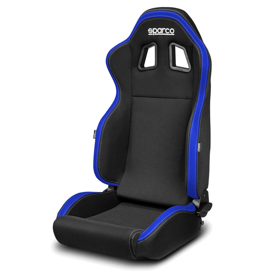 Sparco R100 Sports Seat BLACK/BLUE Reclining for Performance Fast Road Car