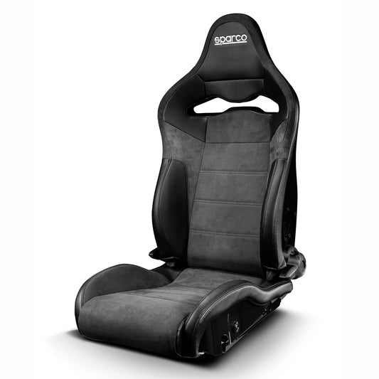 Sparco SP-R SPR Sports Bucket Seat Black Microfibre Fabric OEM Derived Recliner