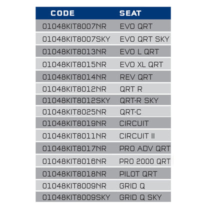 Sparco Seat Cushions for EVO L QRT Racing Seat to Improve Comfort and Fit