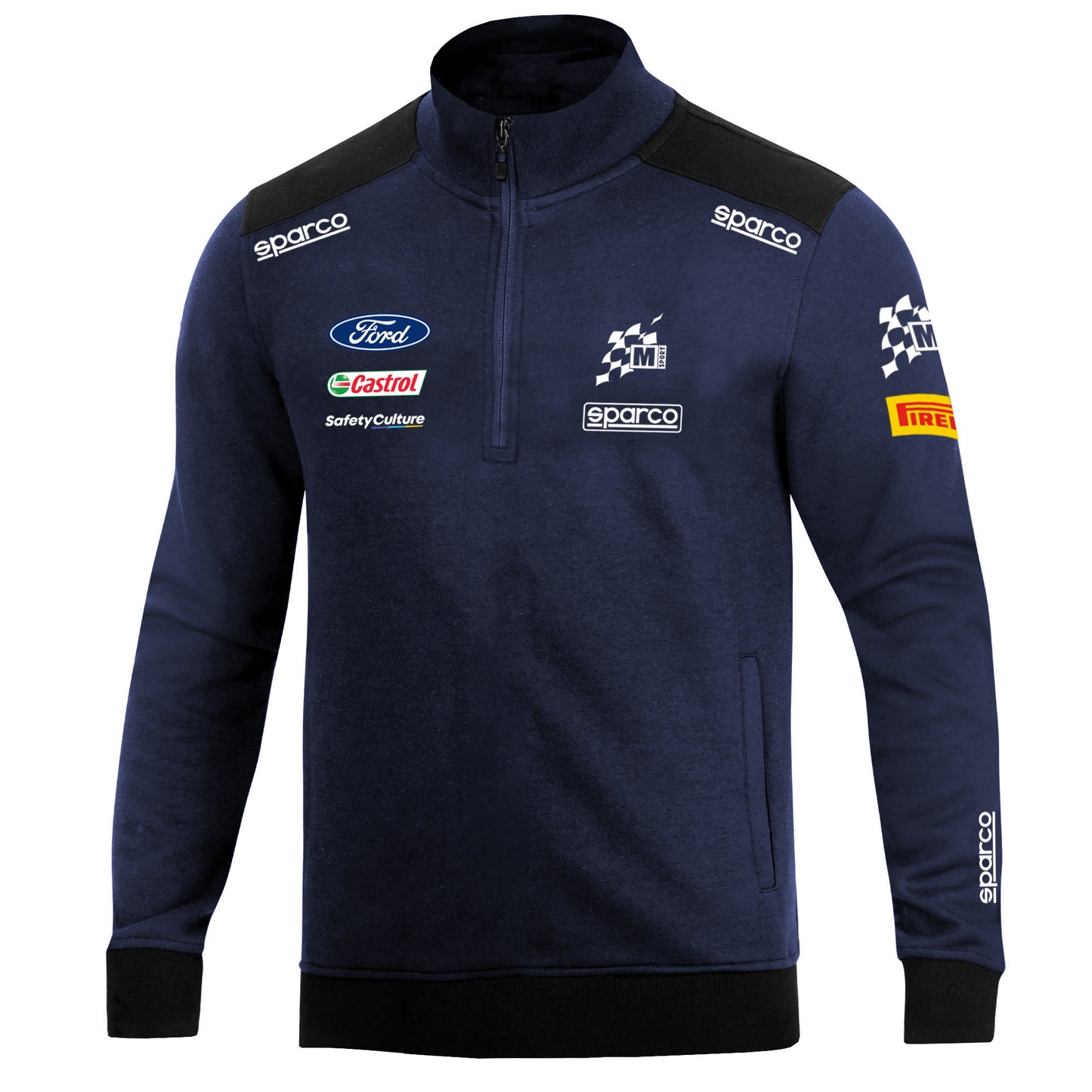 Sparco M-SPORT WRC Mens Half Zip Sweatshirt Official Ford WRC Rally Team Fanwear - raceforglory.store