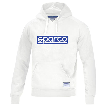 Original Sparco Classic Mens Hoody Hoodie White with Blue Logo - raceforglory.store