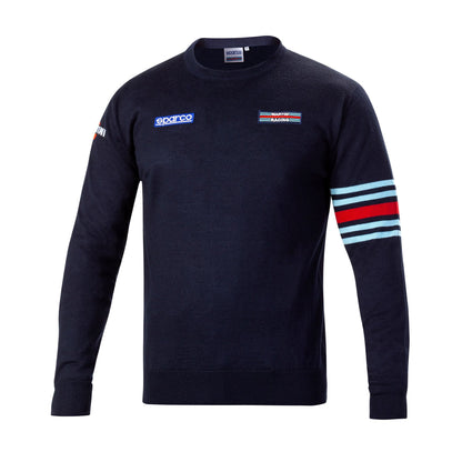 Sparco Martini Racing Crew Neck Sweater Lancia Rally Team Merino Wool Jumper - raceforglory.store