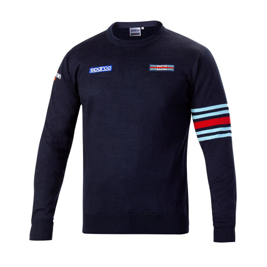 Sparco Martini Racing Crew Neck Sweater Lancia Rally Team Merino Wool Jumper - raceforglory.store