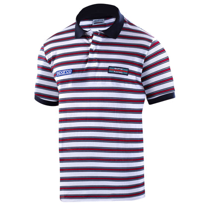 Sparco Martini Racing Polo Shirt Striped Design 100% Cotton Mens Sizes S-XXL - raceforglory.store