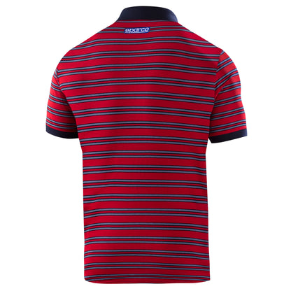 Sparco Martini Racing Polo Shirt Striped Design 100% Cotton Mens Sizes S-XXL - raceforglory.store