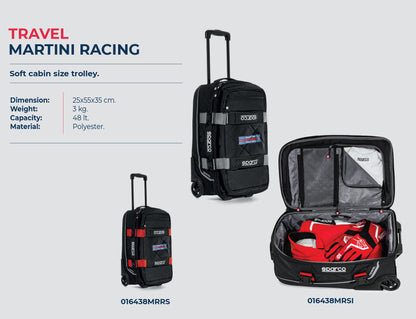 Sparco Martini Racing Travel Cabin Trolley Bag 48L Holdall Race Rally Motorsport - raceforglory.store