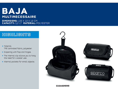 Bolsa Sparco BAJA para accesorios pequeños 3.2L para indumentaria de carrera y equipamiento de automovilismo