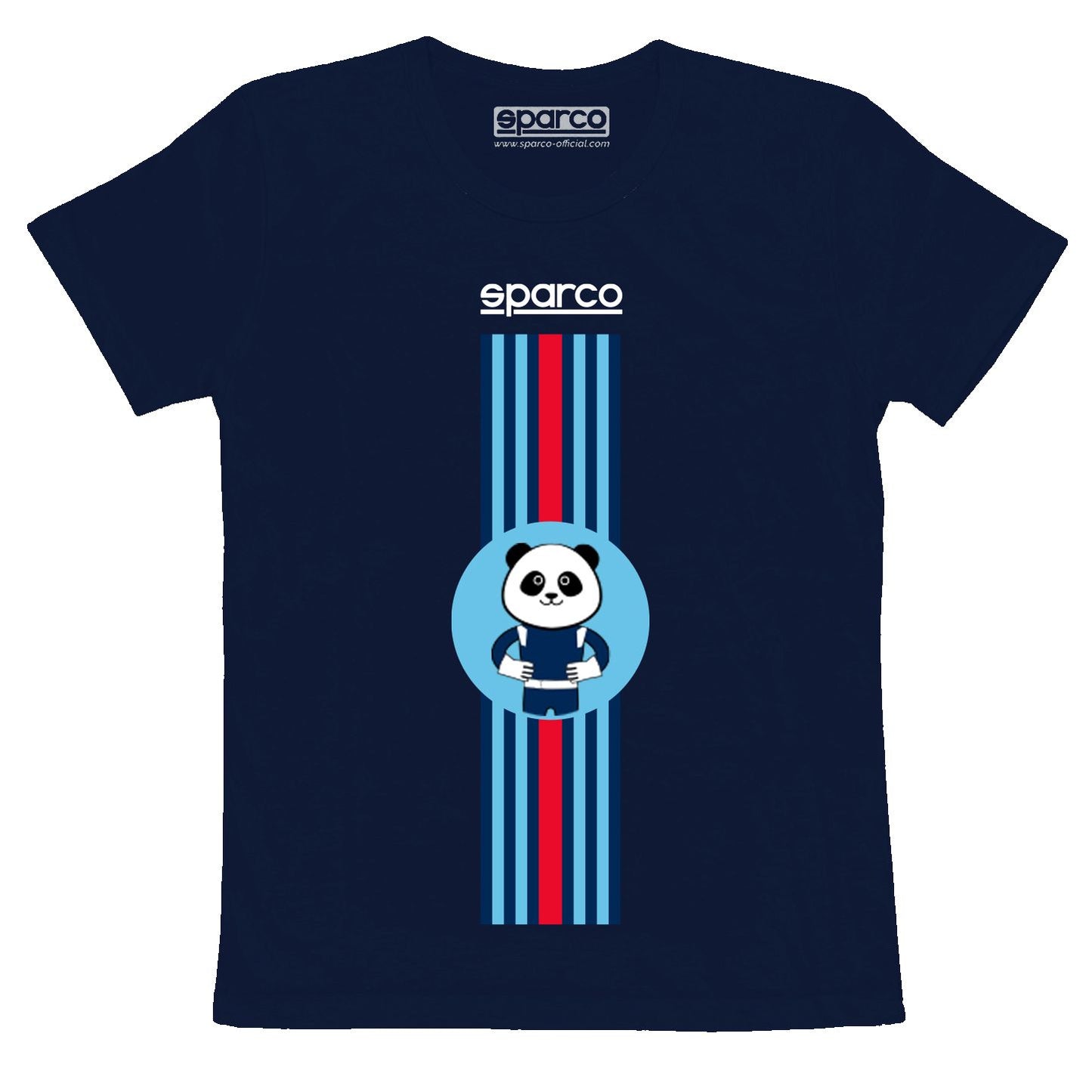 Sparco Childrens T-Shirt Panda Stripes Design in 100% Cotton for Ages 3-11 Years - raceforglory.store