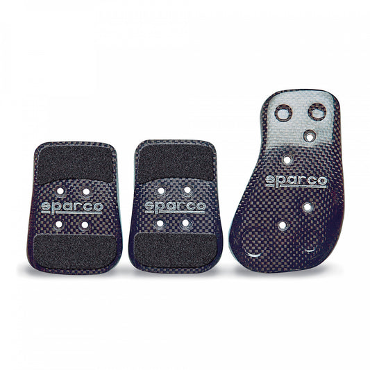 Sparco Racing Foot Pedal Set 3-Piece Non Slip Pre-Shaped Mixed Carbon Material