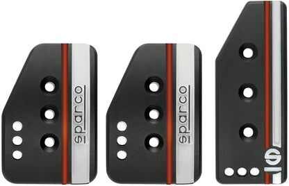 Sparco SETTANTA Foot Pedal Set Drilled Black/Red/Silver Sports Interior Tuning