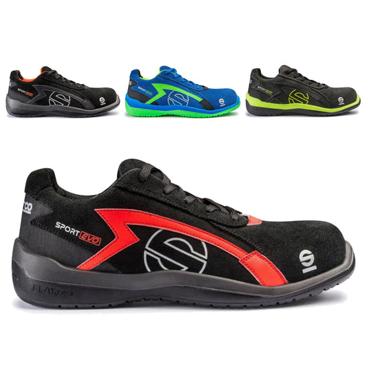 07516 Sparco SPORT EVO Safety Footwear Work Trainers Mechanic Shoes S3 SRC ISO - raceforglory.store