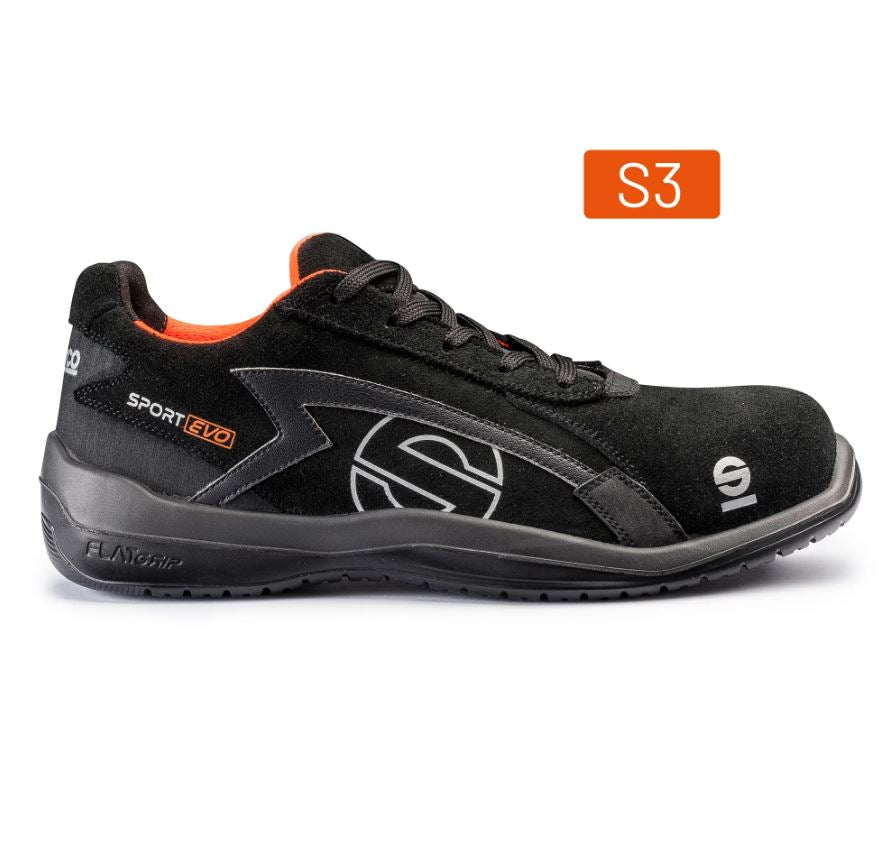 07516 Sparco SPORT EVO Safety Footwear Work Trainers Mechanic Shoes S3 SRC ISO - raceforglory.store