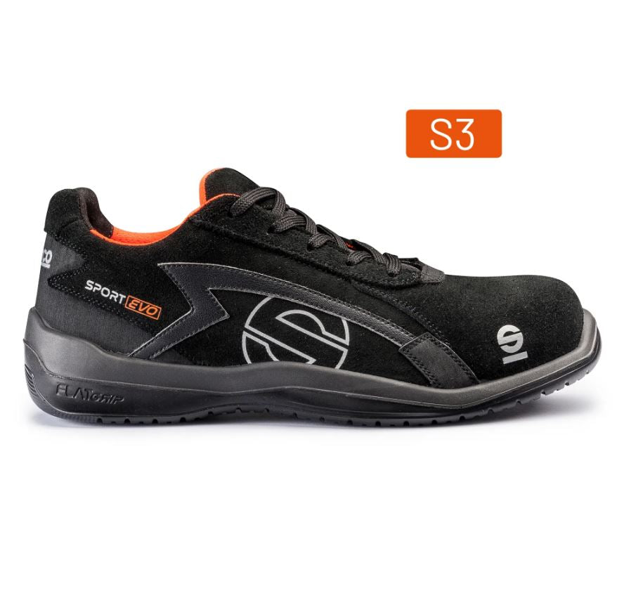 07516 Sparco SPORT EVO Safety Footwear Work Trainers Mechanic Shoes S3 SRC ISO - raceforglory.store